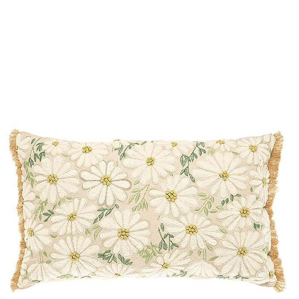 Walton & Co Embroidered Marguerite Cushion